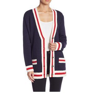 NEW - WAYF  Varsity Stripe Cardigan Sz M